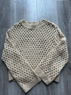H&M Open Knit Crewneck Sweater Size S